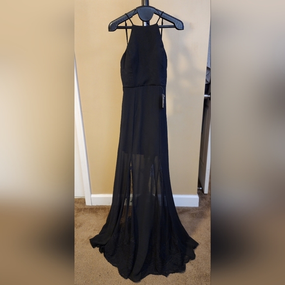 Black Lace Mermaid Maxi Dress, Women's XS [NWT!] - Picture 2 of 9